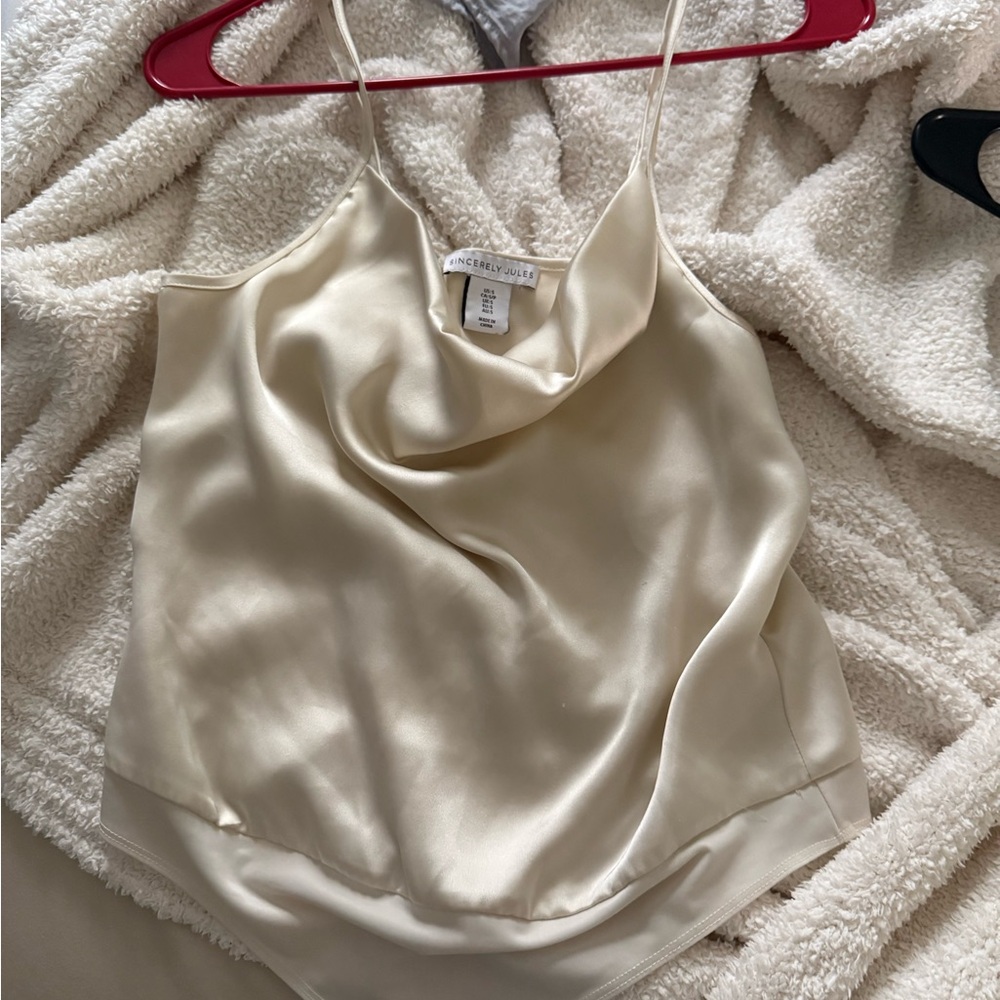 Cream Silk Bodysuit